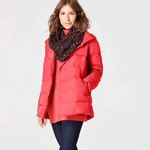 J Jill Chloe Down Coat - carmine red (coral) size medium